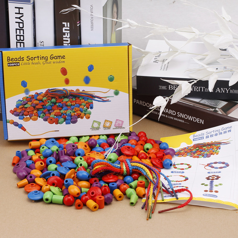 Children's puzzle handmade string Everest Far view Weak Optic Astigmatism Fine Training Special Focus Game Wearing Beads Girl Toys-Taobao