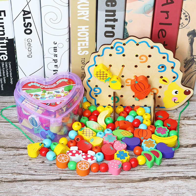 Baby around the beads baby puzzle threading board hand fingers fine movement training concentration beaded children's toys