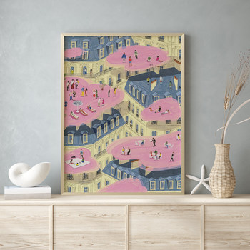 Illustration sofa background wall hanging painting meter box living room decoration painting bedroom art wall oil painting mural poster