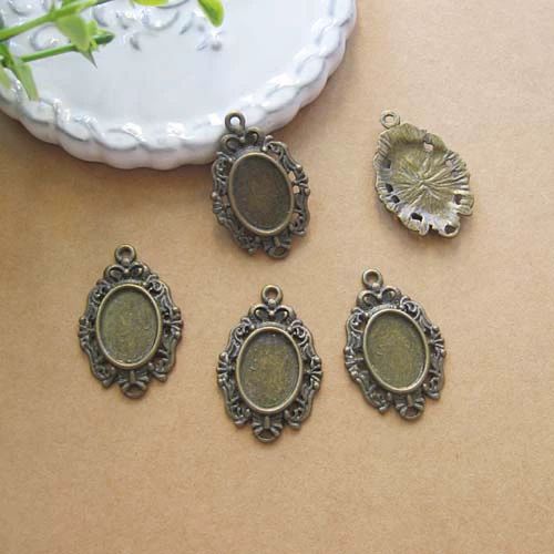 Ретро аксессуар ручной работы, медные аксессуары, подвеска, с драгоценным камнем, 14×10мм