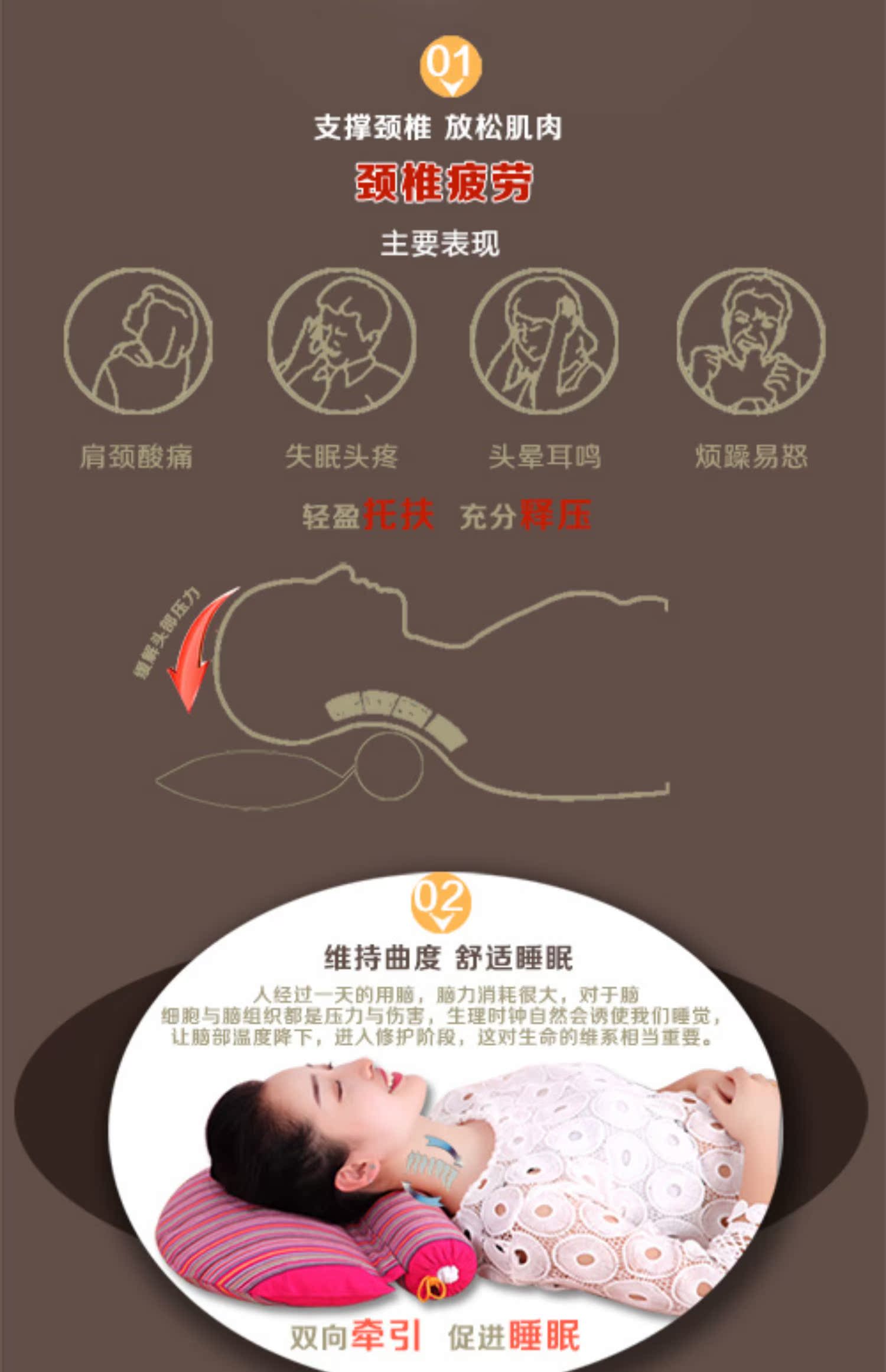 [Đặc biệt hàng ngày] gối vải thô cổ tử cung gối người lớn sửa chữa gối cổ kiều mạch gối gối sức khỏe đầy đủ da kiều mạch gối ôm hơi