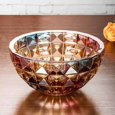 Thick Luxury European Large Crystal Glass Fruit Plate Modern Living Room Home Simple Fruit Pot Dry Fruit Plate