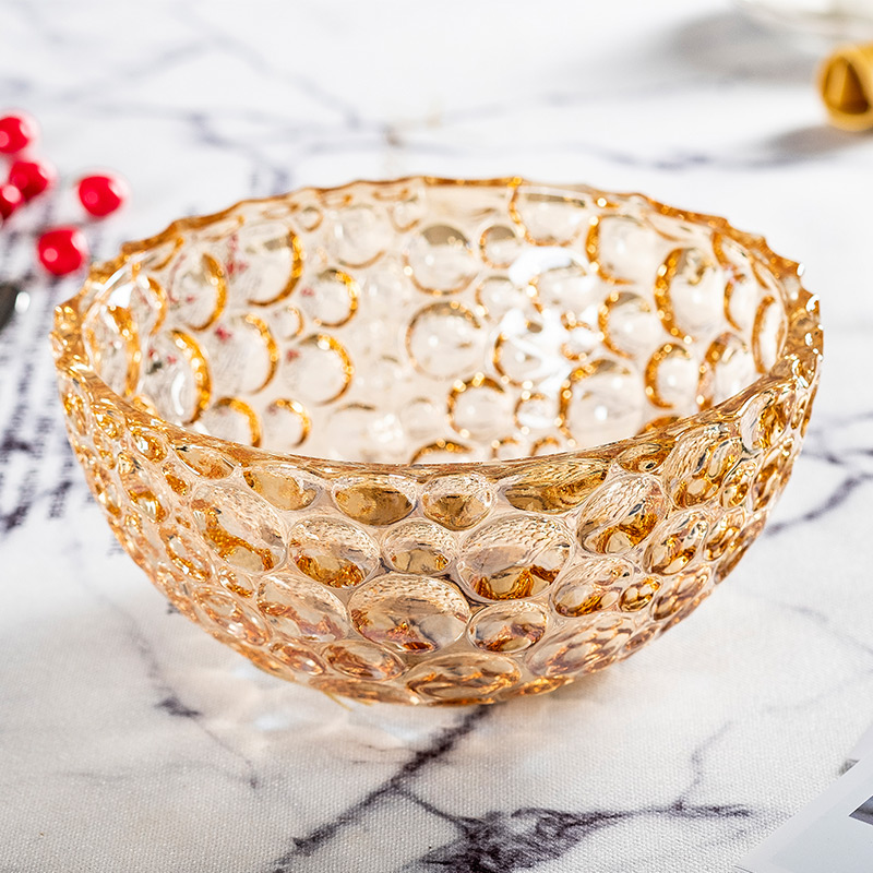 New extravagant European-style large crystal glass fruit pan modern living room home minimalist fruit basin dried fruit tray