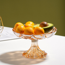 Fruit plate European glass luxury household coffee table ornaments American Crystal small fruit plate snacks dried fruit plate