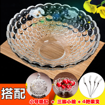Unleaded fruit plate large dried fruit plate European modern living room creative crystal glass fruit plate candy plate