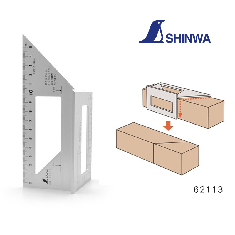 High-precision angle ruler Japan affinity 62113 woodworking manual bevel gauge 45 degrees 90 degrees aluminum stainless steel trapezoid