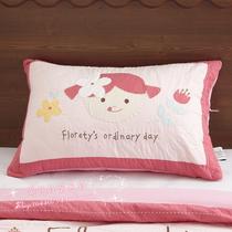 New hot sale womens pillowcase girl cartoon children pure cotton thickened pillowcase 40*60cm pink girl