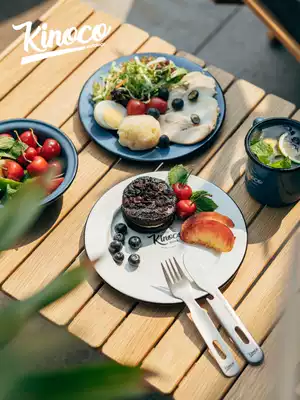 Kinoco outdoor outdoor picnic vintage enamel plate ins style decorative fruit plate snacks dessert dish tea tray