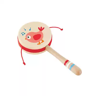 Hape newborn joy rattle 0-6 months baby toy 0-1 year old baby newborn wave drum wooden