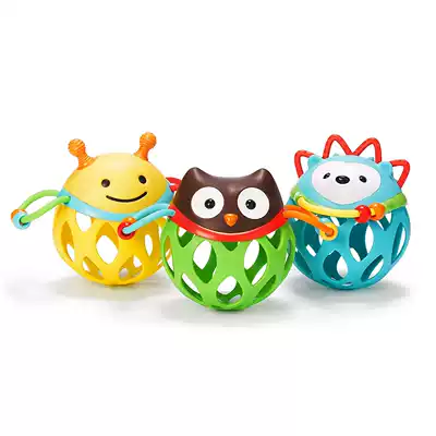 American SKIP HOP BABY RATTLE TOY ANIMAL HAND grab ball BABY tooth fixing device Hand rattle with sound