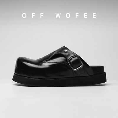 OFFWOFEE тапочки Birkenstock с большим носком, увеличивающие размер, из конской кожи, слипоны, ленивые полуслипы, натуральная кожа на толстой подошве
