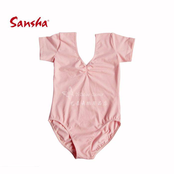 French Sansha Sansha Children's Short Sleeve Ballet One Dance Suit Lycra Cotton Half Body Suit
