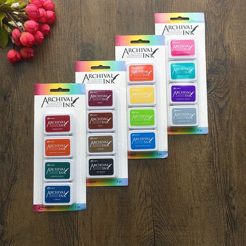Ranger waterproof stamp small set set Mini Archival Ink Kit