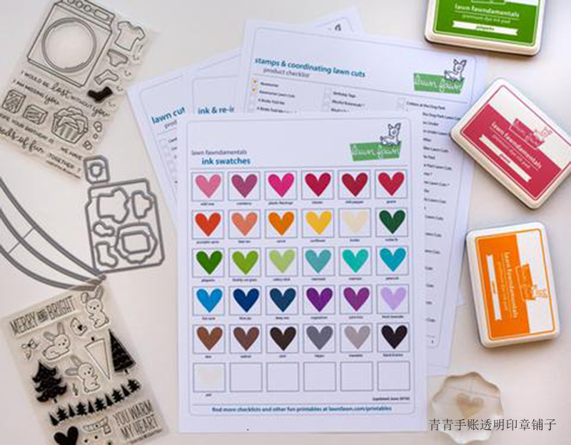 Lawn Fawn Water Color Import Print Clay Print Bench Dye Seal Rubber Stamp hand account Upper color Multi-color printing table