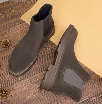 Out of the box brand good shoes men's suede chelsea boots leather shoes british style suede suede short boots