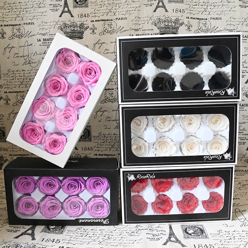 幻花永生花 A-grade 4-5 roses 8 pieces/box diy material high-end real flower hand-held dried flower flower material
