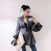 13 nên là màu xám chic chic blazer nữ phiên bản Hàn Quốc của phần dài của mùa thu mặc eo thon áo dạ nữ dáng ngắn Business Suit