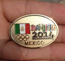 2014 Nanjing Youth Olympic Games badge Mexican Olympic Committee badge Mexico NOC oval badge