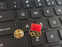 Olympic emblem Chinese Olympic Committee emblem China NOC emblem bright red raised reflective version