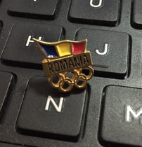 Olympic emblem Romanian Olympic Committee emblem Romanian NOC emblem Golden five-ring emblem