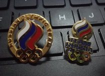 Olympic badges 2018 Pyeongchang Russian Olympic Committee badges Russian NOC badges a pair