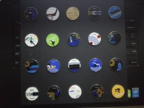 2018 South Korea Pyeongchang Winter Olympics Badge Sponsor Samsung Badge Complete Set of 20 Badges Set No Box