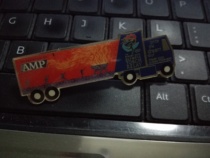 2000 Sydney Olympic Games Badge Torch Relay Media Coverage AMP Truck Badge