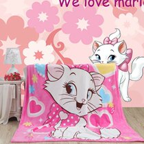Printed cartoon student coral velvet blanket sheets summer cool blanket Mary cat 150*200
