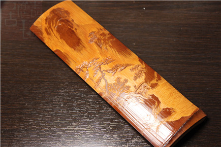 Lun Luang Residence Old Coal Bamboo Mountain Water Arm Shelving Manual Bamboo Carving Swing Piece Wenfang Veteran Craftsman Seiko