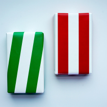 Red white green and white wide stripes gift wrapping paper gift packaging material packaging paper powder if independent design