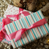 Pink Ruka shop magic cherry blossom fresh stripes hipster gift wrapping paper gift DIY handmade beautiful