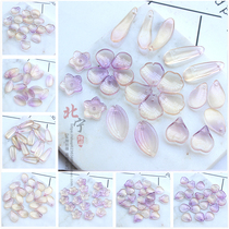 10 price light purple gold powder mermaid Ji gradient colored glaze petals handmade DIY hairpin tassel accessories material