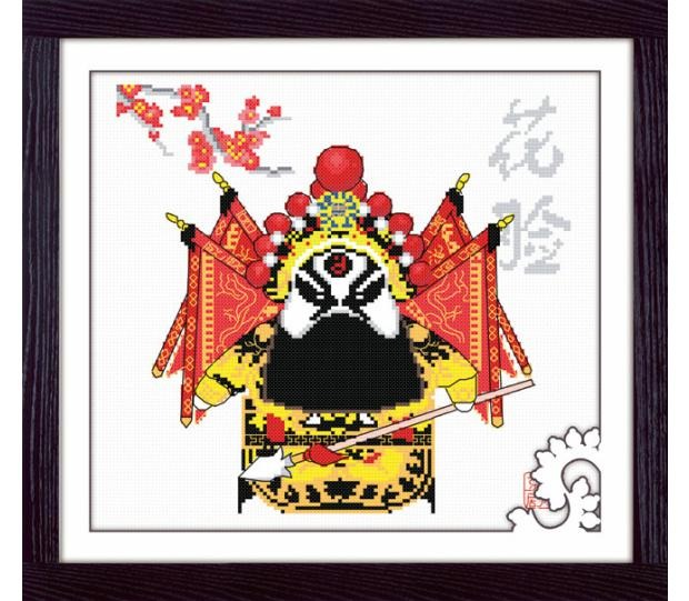 Genuine in nổi đặc biệt độ nét cao chính xác cross stitch nhân vật nữ diễn viên Peking Opera Blues Peking Opera mặt sơn không đính cườm - Công cụ & phụ kiện Cross-stitch tranh thêu phong cảnh làng quê