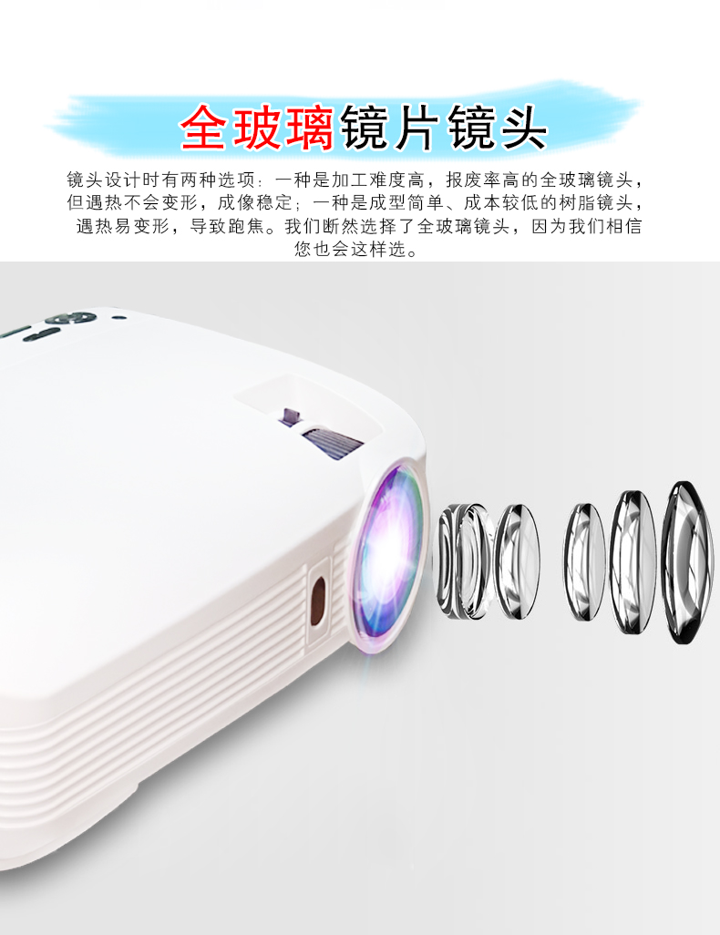 Máy chiếu gia đình Jinzheng A6 HD 1280p3d Android không dây thông minh có màn hình wifi văn phòng chiếu