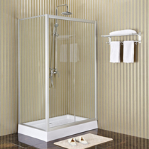 Square L-shaped simple shower room with base tempered glass sliding door partition bath screen integral bath room household