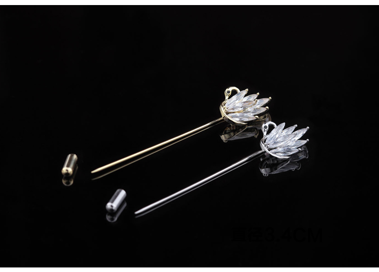 Không khí sang trọng pha lê trâm nữ cao cấp trâm từ pin phong cách tính khí thiên nga áo pin phụ kiện áo len trâm cài
