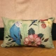Nước Mỹ retro hoa chim sofa đệm Pháp mục vụ thắt lưng gối giường lớn ôm gối xe văn phòng thắt lưng - Trở lại đệm / Bolsters gối và chăn 2 trong 1