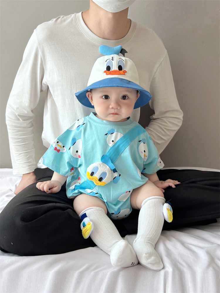 cute cartoon baby romper korean style summer bodysuit for boys & girls