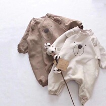 ins winter clothes New infants and young children cute plus velvet thick bear jumpsuit cute small animals casual climbing clothes sweater