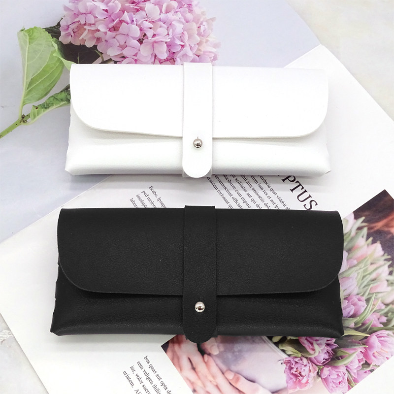 Fashionable woven glasses case leather PU sunglasses case portable simple men's and women's sunglasses case storage box