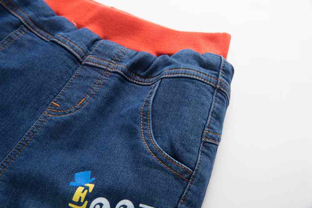 Cá rất nhỏ 2018 mới mùa đông 38734 bé trai denim mềm mại đan len cotton 100-140 quần jean dầy thu đông cho bé