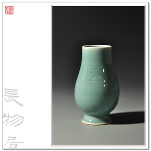 Offered home - cooked play at four taste elegant green glaze cut small bottle of jingdezhen checking antique porcelain four furnishing articles