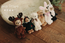 Christmas song Teddy bear mini doll rabbit European and American foreign trade eggplant newborn photography props BJD