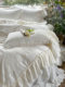Girlish|French ruffled satin cotton four-piece set pure cotton 2024 new bed sheets and quilt cover bedding