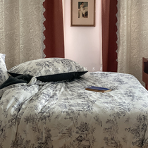 Retro) in ancient wind Xinjiang long suede cotton knit cotton four pieces of pure cotton A type of naked sleeping single double bed product quilt cover