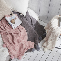 ins knitted ball blanket Net red girl heart Chenille blanket Ball blanket blanket Air conditioning blanket four seasons
