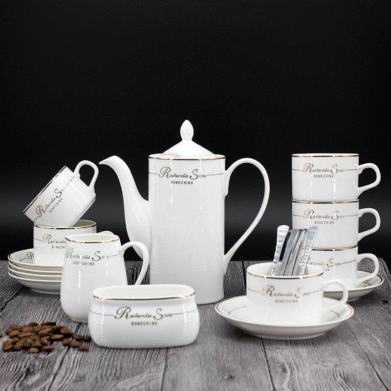 European ceramic cup Coffee cup set Coffee cup Six-piece set English afternoon tea set Ear hanging coffee cup Water cup