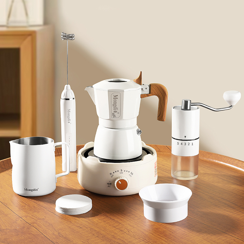 Mongdio Moka Pot Double-Valve Coffee Maker Home Espresso Machine Extraction Pot Moka Coffee Pot Set Mongdio Moka Pot Double-Valve Coffee Maker Home Espresso Machine Extraction Pot Moka Coffee Pot Set
