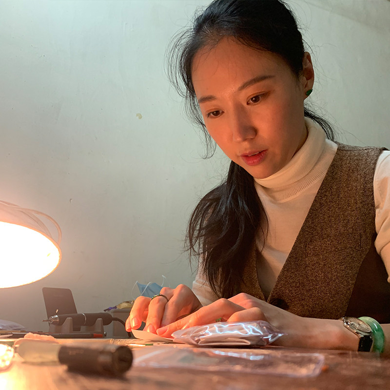 (inlaid supplement) Fuja true love Myanmar natural A goods emerald upscale bracelet jade pendant emerald live