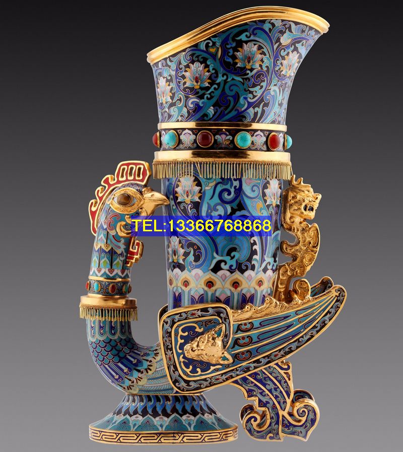 極上珍品 銅胎景泰藍 琺瑯彩 七寶燒 花鳥紋 茶杯 茶具 茶道具 稀少 収蔵美品  景泰藍掐絲琺瑯七寶燒牡丹花卉紋鍍金銅胎花瓶